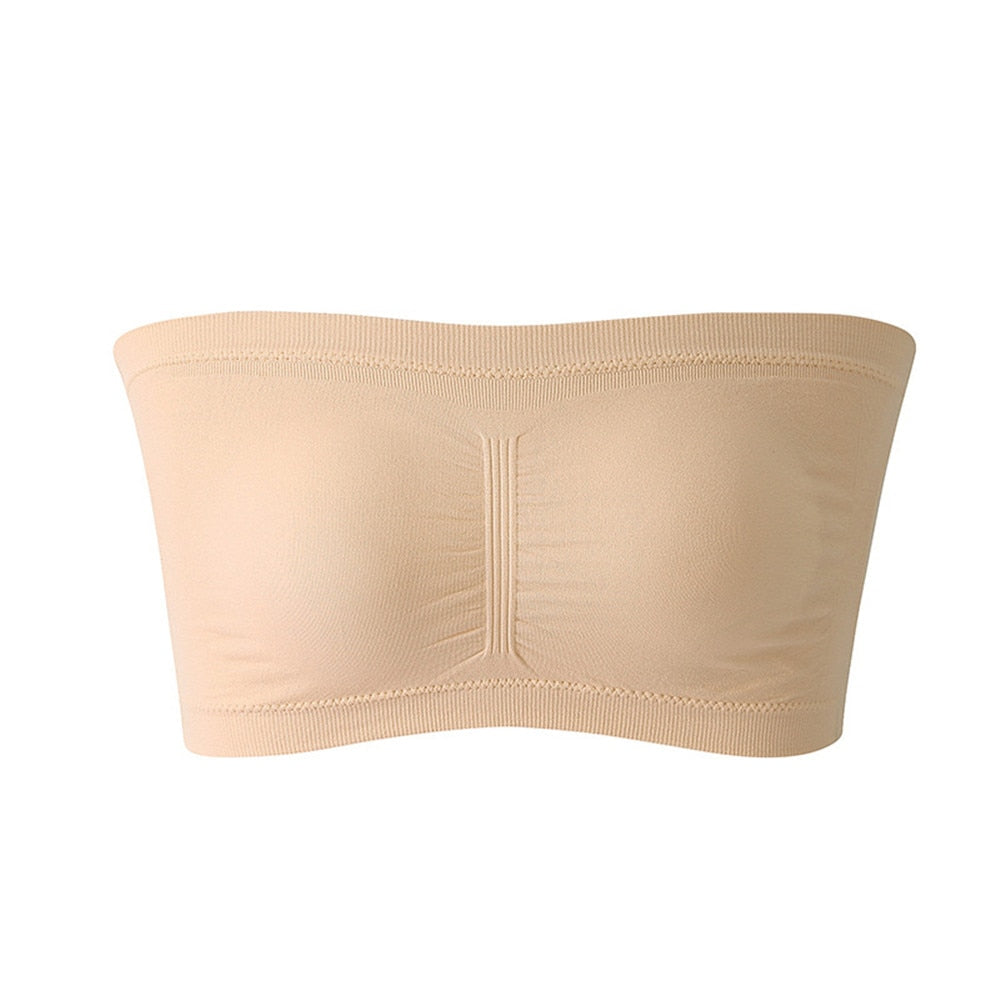 DOIAESKVE Plus Size Women's Tube Top Strapless Bra Wireless Women's Bra Big Size 5XL 6XL