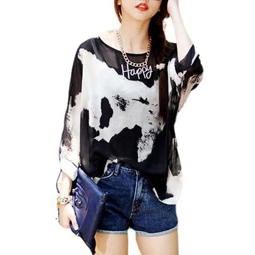 Vestidos Summer Dress 2021 Ladies Floral Print Casual Chiffon Dress Batwing Sleeve Bohemian Dresses Plus Size Women Clothing 6XL
