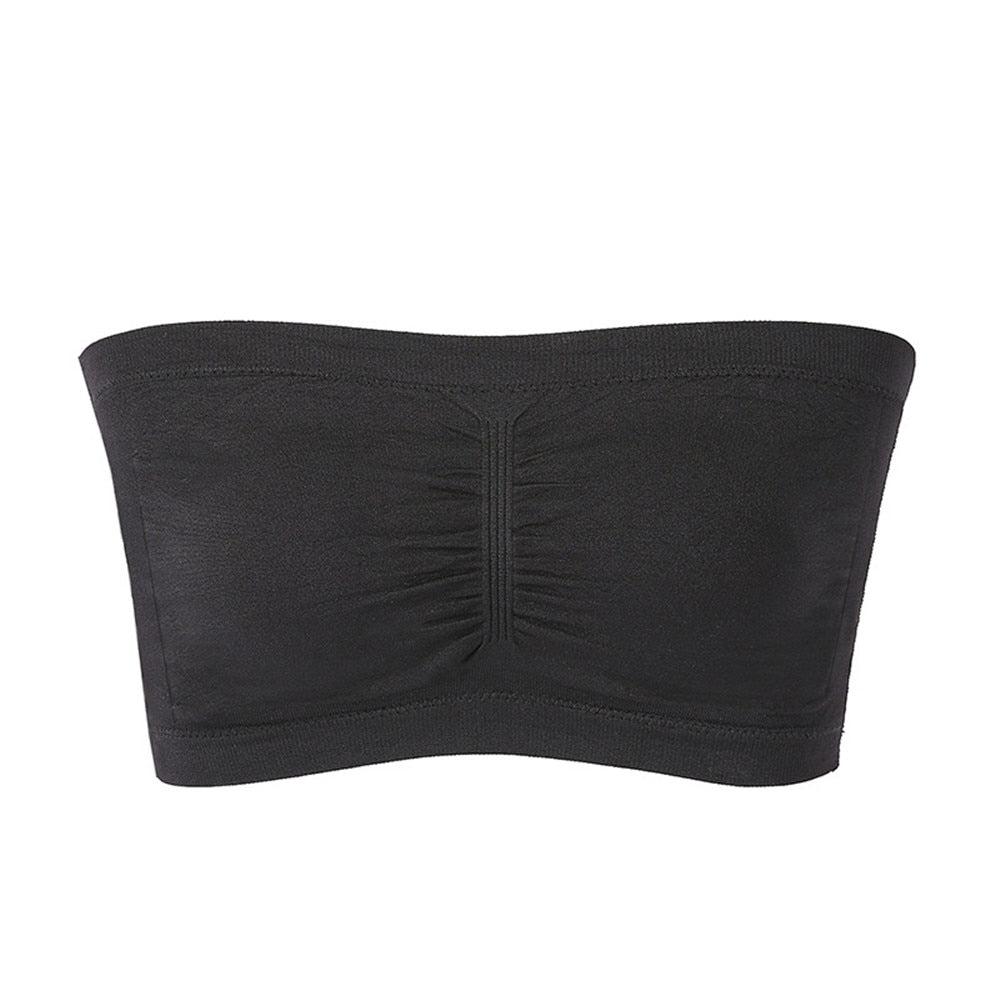 DOIAESKVE Plus Size Women's Tube Top Strapless Bra Wireless Women's Bra Big Size 5XL 6XL