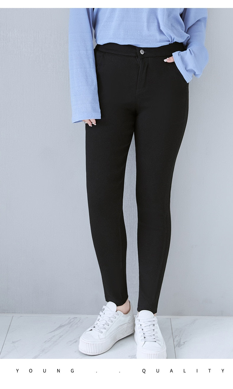 Women Workout Push Up Leggings Plus Size 8XL 9XL 10XL Slim Legging High Waist Jeggings Button Women Pencil Pants Mujer Long Pant