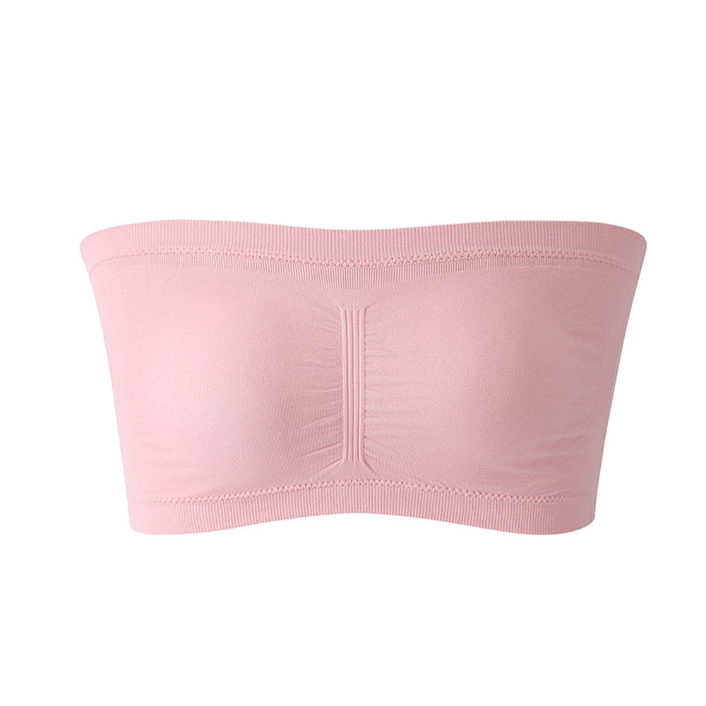 DOIAESKVE Plus Size Women's Tube Top Strapless Bra Wireless Women's Bra Big Size 5XL 6XL