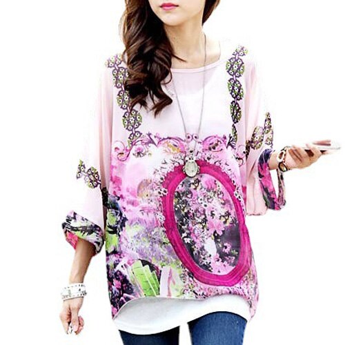 Vestidos Summer Dress 2021 Ladies Floral Print Casual Chiffon Dress Batwing Sleeve Bohemian Dresses Plus Size Women Clothing 6XL