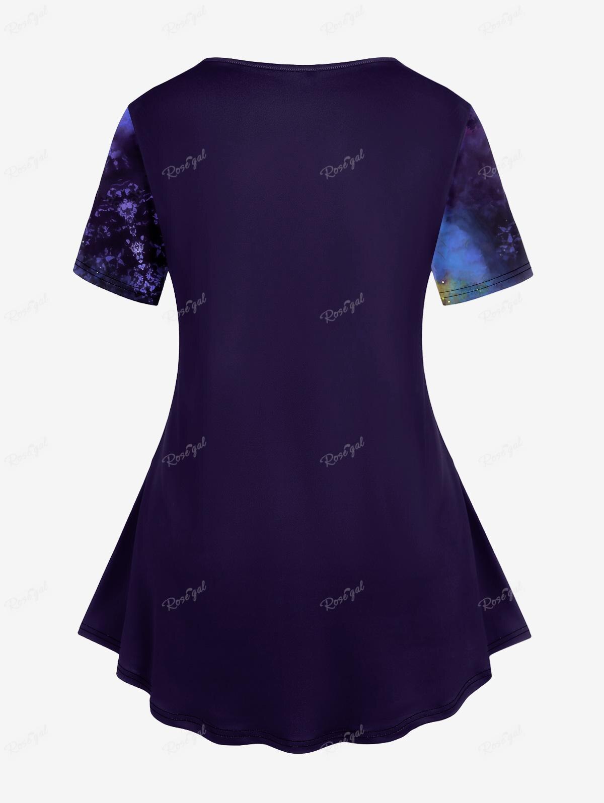 Plus Size Printed Short Sleeves T-shirt Or Pockets Capri Leggings Owl Unicorn 3D Graphic Tees Outfit Top Pant For Women