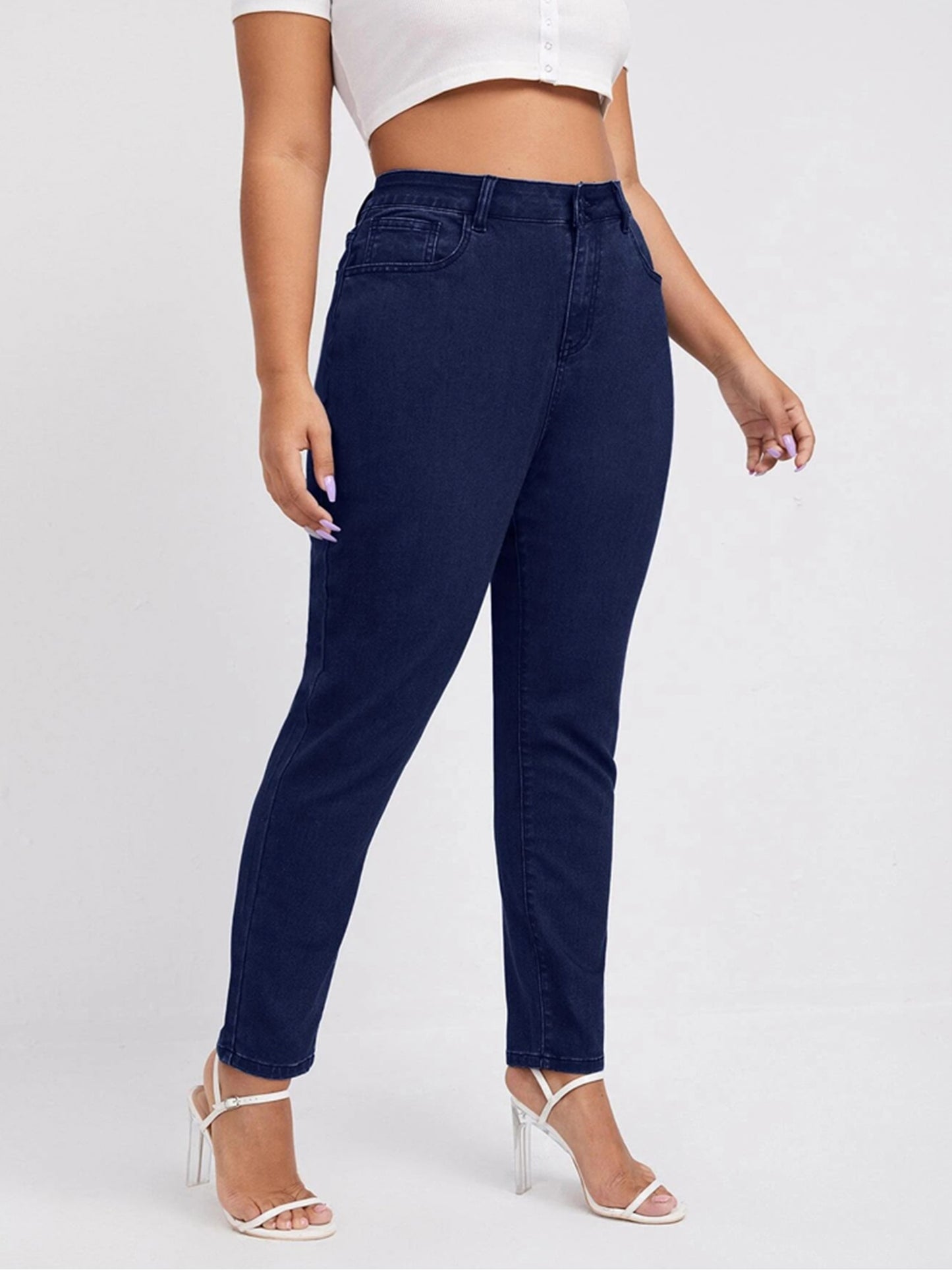 Plus Size Women Jeans High Waist black pants women high elastic Skinny pants Stretchy Women Spring trousers 100 kilo grams Jeans