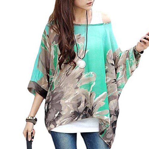 Vestidos Summer Dress 2021 Ladies Floral Print Casual Chiffon Dress Batwing Sleeve Bohemian Dresses Plus Size Women Clothing 6XL