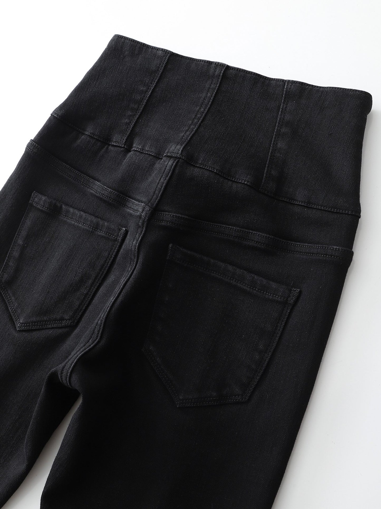 Plus Size Skinny Women Jeans Black Color Full Length Pencil Jeans for Women Button Fly Stretchy High Waist Jeans Denim Slim 2023