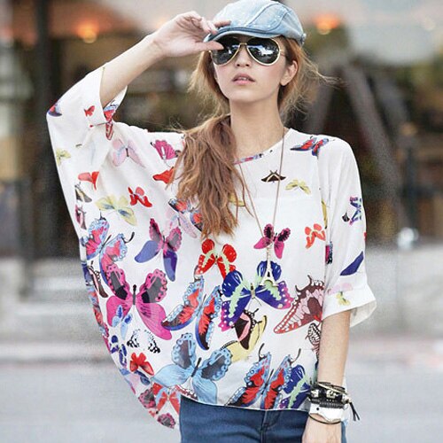 Vestidos Summer Dress 2021 Ladies Floral Print Casual Chiffon Dress Batwing Sleeve Bohemian Dresses Plus Size Women Clothing 6XL