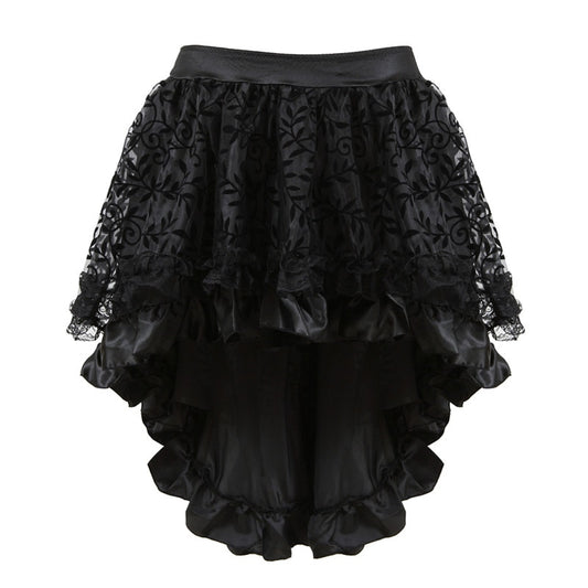 Black Victorian Gothic Steampunk Skirt Women Lace Corset Skirt Pirate Skirts Womens Vintage Burlesque Costumes Plus Size 5XL 6XL