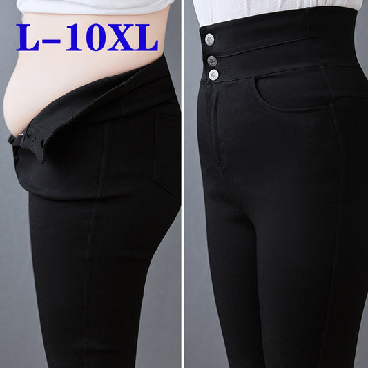 Women Workout Push Up Leggings Plus Size 8XL 9XL 10XL Slim Legging High Waist Jeggings Button Women Pencil Pants Mujer Long Pant